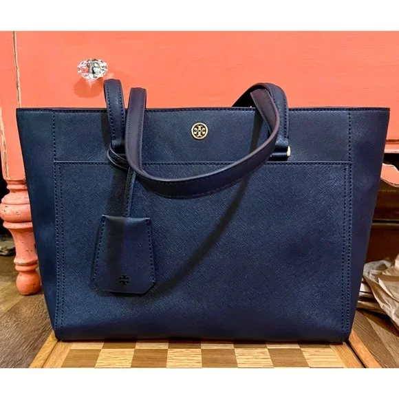 ♦️TORY BURCHN NAVY SMALL PARKER TOTE - Picture 3 of 12